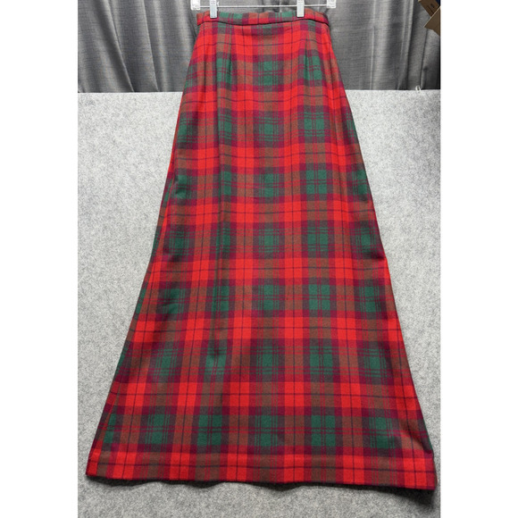Vintage Robinson's Skirt Womens 12 Red Wool Tartan Plaid A-Line Button Front - Picture 13 of 13